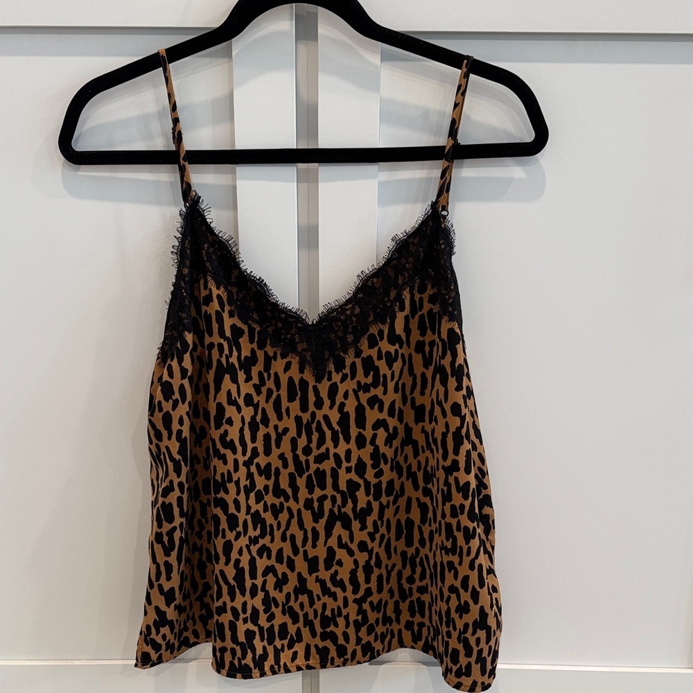 BP Leopard Print Camisole with Black Lace
